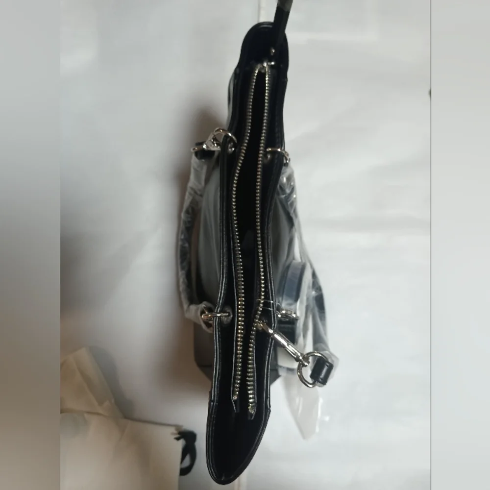 Opening Ceremony Shiny Black Leather Tote Bag